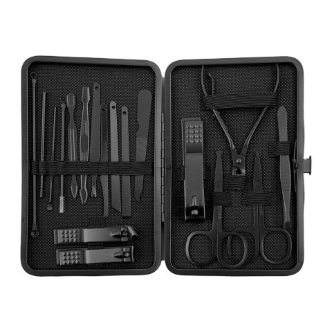 AJF Professional Manicure Kit, Stainless Steel Nail Care Tools With Travel Case, 18-Pack