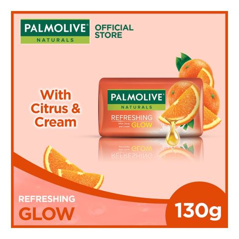 Palmolive Naturals Refreshing Glow Soap, Citrus + Cream, 130g