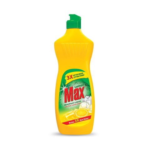 Lemon Max Dishwash Liquid Bottle, With Lemon Juice, 275ml