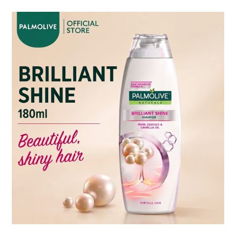 Palmolive Naturals Brilliant Shine Shampoo, Per Essence & Camellia Oil, For Dull Hair, 180ml