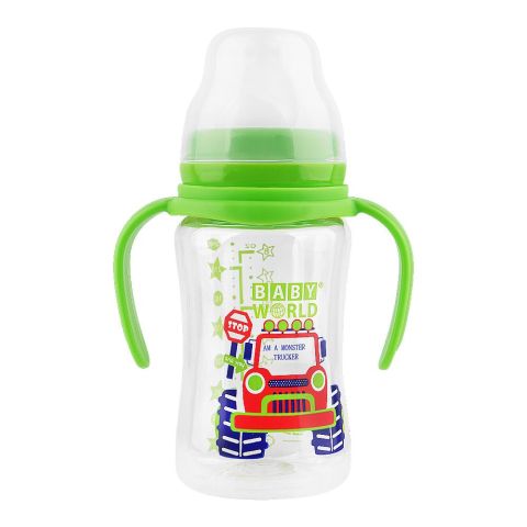 Baby World Contra Colic Wide Neck Feeding Bottle, For 3+ Months, 240ml, BW2008