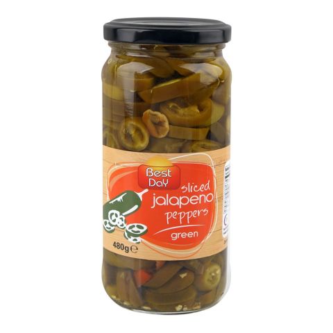 Best Day Sliced Green Jalapeno Peppers, 480g