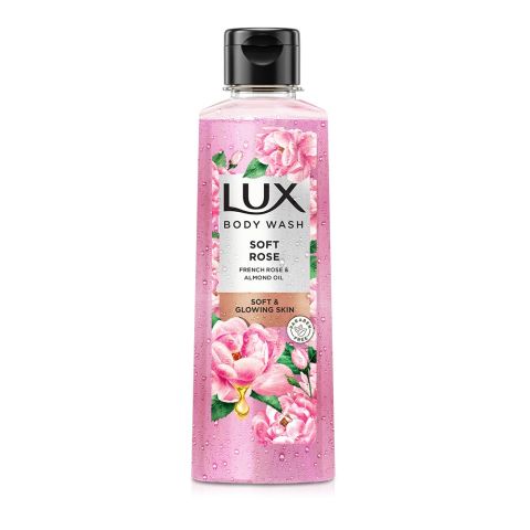Lux Soft Rose French Rose & Almond Oil Body Wash, Paraben Free, 250ml