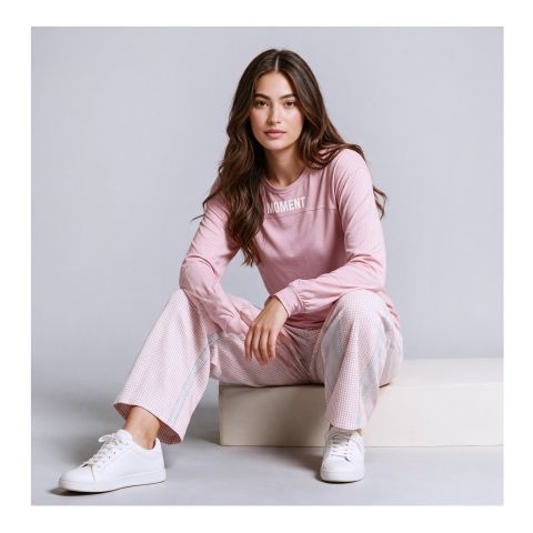 Flourish Women's Pajama Suit, Light Purple, 1217