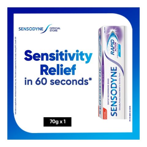 Sensodyne Rapid Action & Long Lasting Protection Mint Toothpaste, 70g