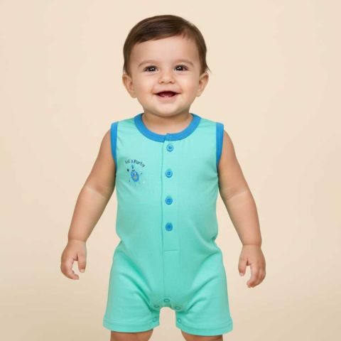 Basix Infant Monster At A Party Sleeve Less Polo Romper, 2645