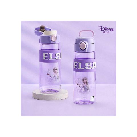 AJF Disney Frozen Plastic Water Bottle With One Click Button, 680ml Capacity, Purple