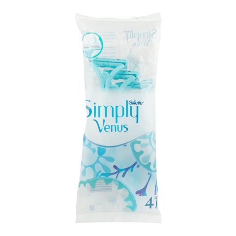 Gillette Simply Venus 2 Blades Disposable Razor For Women, 4-Pack