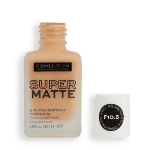 Makeup Revolution Relove Super Matte 2-In-1 Foundation & Concealer, F10.5