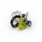 Sandeela Cotton Tinies Round Scrunchies, Black & White/Neon Green, 01-01-4074, 4-Pack