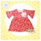 Tiny Trends Pleats Frock With Flower, Red Printed