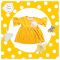Tiny Trends Pleats Frock With Flower, Yellow Printed Dots