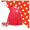 Tiny Trends Polka Dot Print Girls Frock, Red Combo