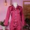 Basix 2-Piece Pajama Set, Silk Shirt and Trouser, Magenta, SW-104