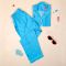 Basix Kid's Sweat Heart Short Sleeves Nightwear Set, Sea Turquoise, GRL-174