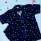 Basix Kid's Sweat Heart Short Sleeves Nightwear Set, Sea Black & Blue, GRL-175