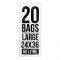 Wipes Trash Bags, Large, 24x36 Inches, 20-Pack