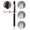 Cross Tech3+ Satin Black Multi-Function Ballpoint Pen With Chrome-Plated Appointment, Black/Red/Pencil/Eraser, AT0090-3