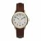 Timex Women's Yellow Gold Round Dial With Textured Brown Strap Analog Watch, T20071
