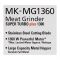 Panasonic Meat Grinder, 1300W, MK-MG1360
