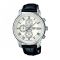 Casio Beside Men's Chronograph White Dial Leather Strap Watch, BEM-511L-7AVDF