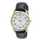 Casio Enticer Men's Golden Body White Dial Watch, Leather Strap, MTP-V001GL-7BUDF