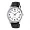 Casio Enticer Men's White Dial Black Leather Strap Watch, MTP-1303L-7BVDF
