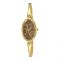 Titan Analog Brown/Golden Round Dial Metal Strap Watch For Women, 2527YM01