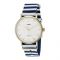 Timex Women's Fairfield 37 Blue/White Nylon Slip-Thru Strap Watch - TW2P91900