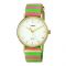Timex Women's Fairfield Pink/Green Nylon Slip-Thru Strap Watch - TW2P91800