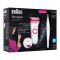 Braun Silk Epil 9 Wet & Dry Epilator, Legs + Body + Face, White/Pink, 9538 
