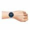 Obaku Men's Denmark Navy Blue Background & Chrome Bracelet Chronograph Watch, V229gCLMC