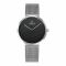 Obaku Women's Chrome Round Dial With Black Background & Silver Bracelet Analog Watch, V230LXCBMC