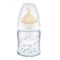 Nuk First Choice+ Latex Glass Feeding Bottle, White/Stars, M, 0-6m, 120ml, 10747093