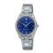 Casio Women's Blue Dial Analog Dress Watch, Stainless Steel Strap, LTP-V005D-2B2UDF
