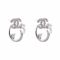 Channel Style Girls Earrings, Silver, NS-0110