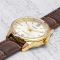 Casio Women's Champagne Face Analog Dress Watch, Brown Leather Strap, LTP-V005GL-9BUDF