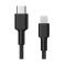 Aukey Braided Nylon iPhone USB-C To Lightening Sync & Charge Cable, 6.6ft/2m, Black, CB-CL2