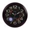 Z.A Wall Clock, Black Background With Brown Border, CSL-7700 WB