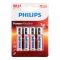 Philips Power Alkaline AA Batteries, 4-Pack, LR6P4B/97