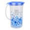 Lion Star Fiorita Plastic Water Jug With Lid & Handle, 2 Liter, Blue, K-20