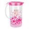 Lion Star Fiorita Plastic Water Jug With Lid & Handle, 2 Liter, Pink, K-20