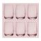 Pasabahce Linka Tumbler Glass Set, 6 Pieces, Pink, 420302-97