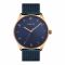 Obaku Golden Round Dial With Navy Blue Background & Bracelet Analog Watch, V235GXVLML