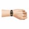 Omax Women's Rust Gold Round Case & Black Bracelet Analog Watch, RL42B22I