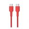 Aukey Impulse Braided Nylon Type-C To Type-C USB Cable, 3.9ft, Red, CB-CD29
