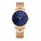 Obaku Women's Rust Gold Round Dial & Bracelet With Blue Background Analog Watch, V247LXVLSV