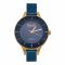 Omax Women's Rust Gold Round Dial With Navy Blue Background & Chain Analog Watch, FMB0266U04