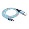 Hoco Charging Cable, Magnetic & RGB LED Streamer, Blue, For Lightning, 1m, U90