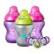 Tommee Tippee Closer To Nature To Boldly Go Feeding Bottle Set, 260ml 3-Pack +Soother 3-Pack, 422811/38